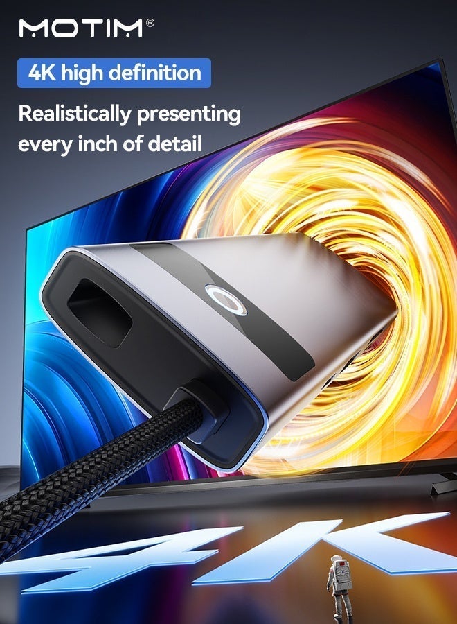 موتيم محطة إرساء USB-C 7 في 1، محطة إرساء لنقل البيانات بسرعة 3.0 5 جيجابت في الثانية، 100 واط PD، محطة إرساء متعددة الوظائف من النوع C للكمبيوتر المحمول لأجهزة Windows/MacBook Pro/Air وSurface وMateBook وXPS وThinkpad وHP - Image 5